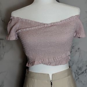 Ruched stretchy crop top